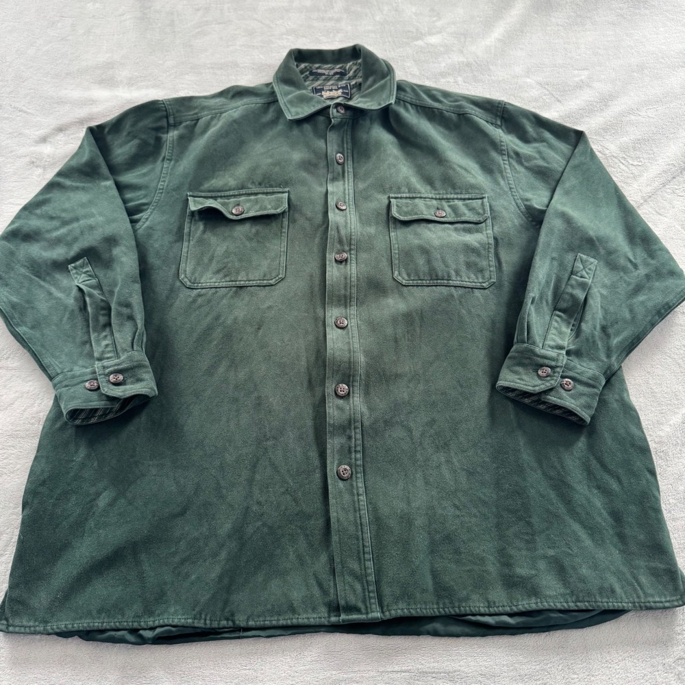 Levi Strauss & Co Men's XL Forest Green Lined Chamois Button Down Shirt Jacket